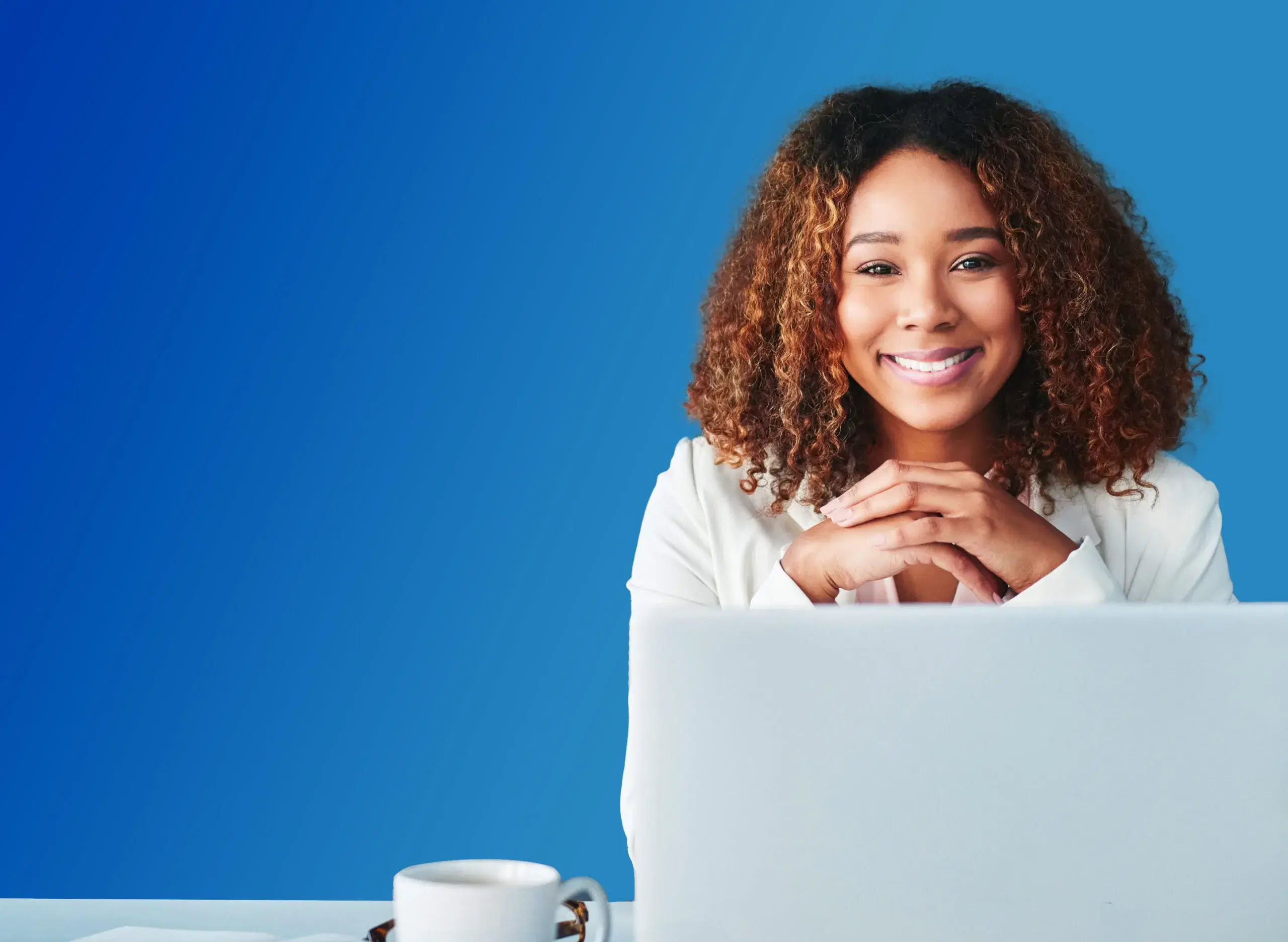 Woman smiling, Optima Tax Relief home hero
