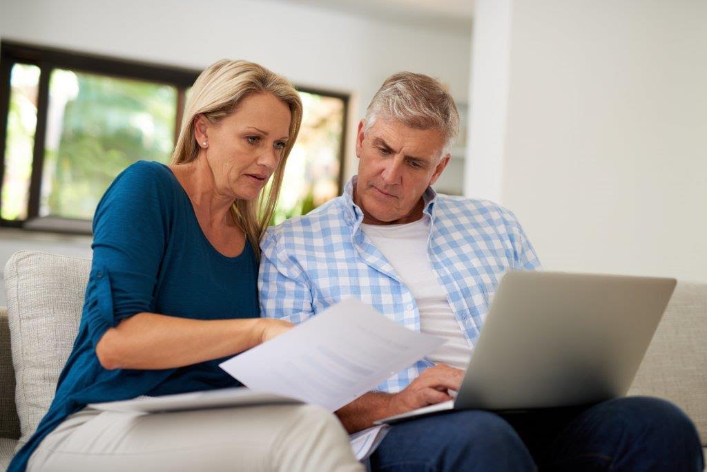 couple working on taxes