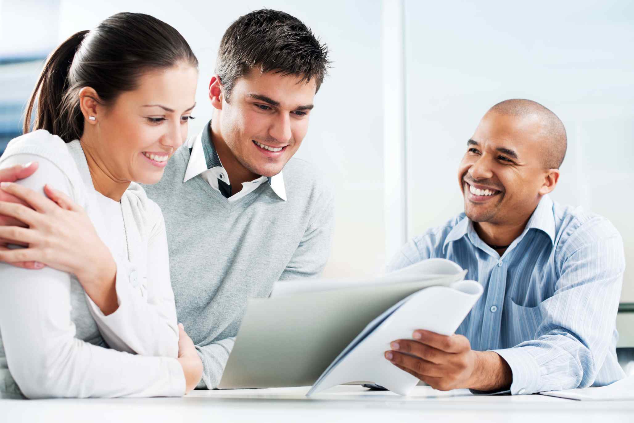 Couple discussing with the financial advisor