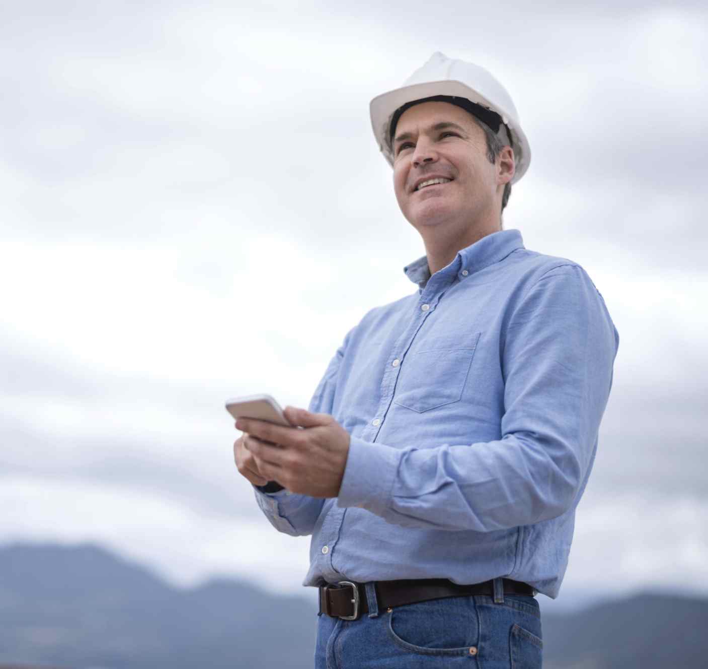 civil engineer on phone