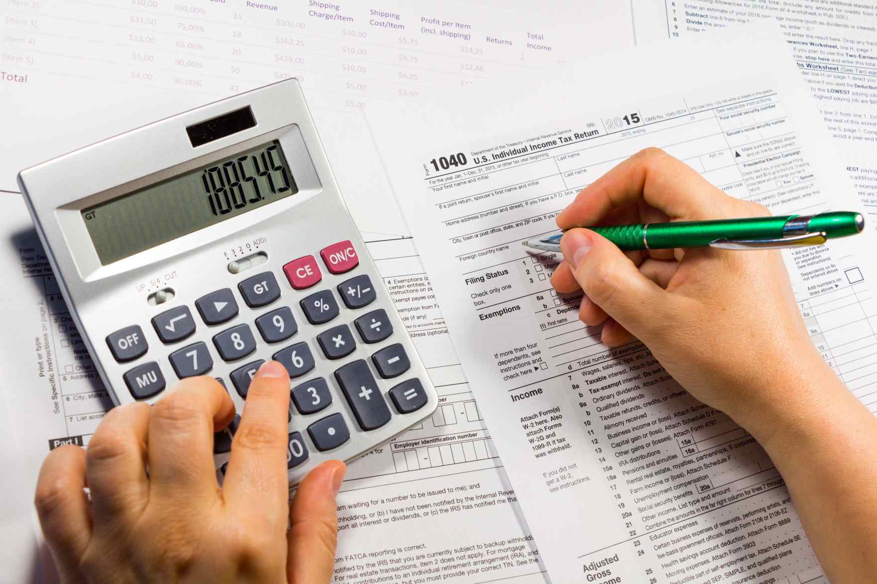 woman working with documents in office